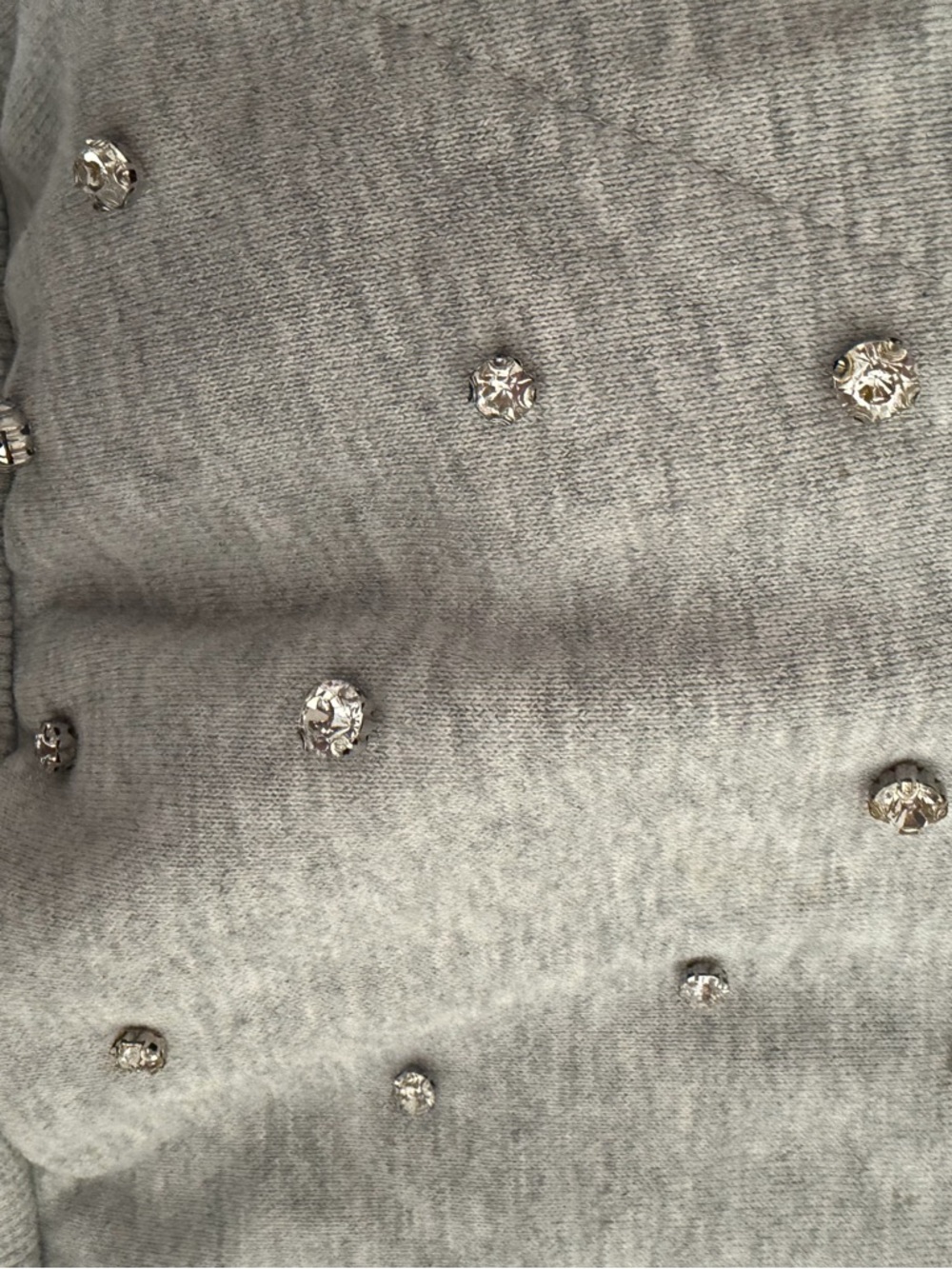 Women GIAMBATISTA Valli for H&M Gray Crewneck Hoodie with Stud Embellishments - Picture 10 of 15